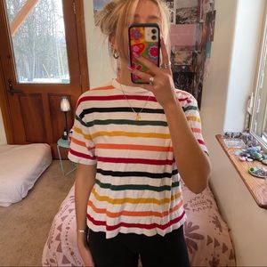 Brandy Melville rainbow strips Aleena top, one size